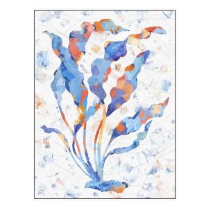 Watercolor Blue Seaweed Canvas Art
